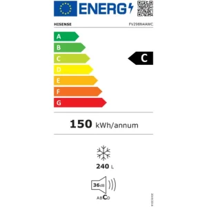 Hisense FV298N4AWC 172cm vrieskast 240L NO-FROST