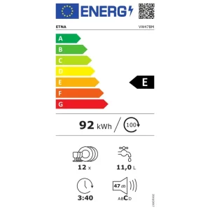 Etna VW47BM 60cm half geintegreerde vaatwasser