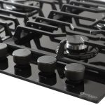 Wiggo WHG634GLB inbouw gaskookplaat 60cm GAS OP GLAS